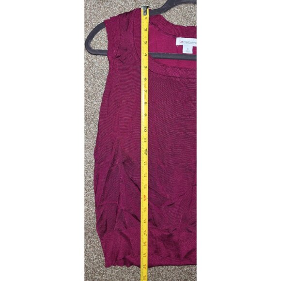 Liz Claiborne Womens Sleeveless Knit Sweater Top Madrid Rose Size S - Picture 5 of 6